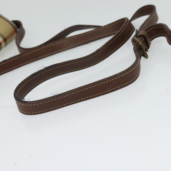 Burberrys Nova Check Shoulder Bag PVC Beige Brown gold Auth BD1678