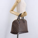 LOUIS VUITTON Damier Ebene Alma Hand Bag N51131 LV Auth BD1687-25