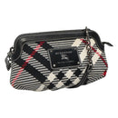 BURBERRY Nova Check Blue Label Shoulder Bag Canvas Black Auth BD170-1