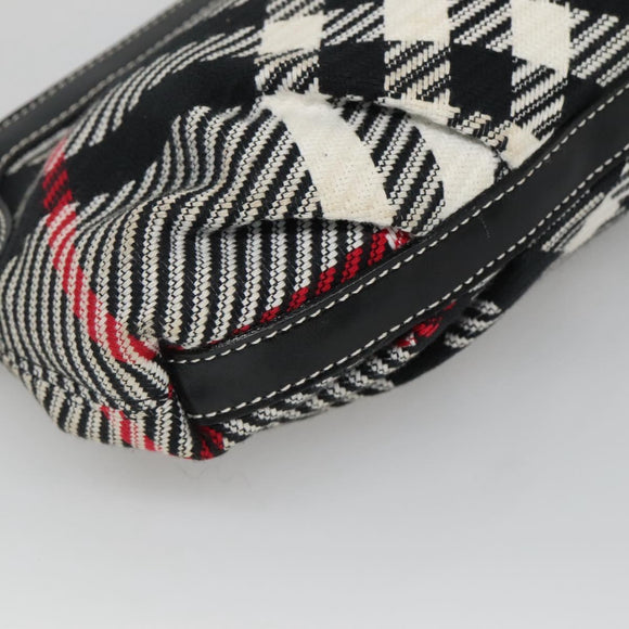 BURBERRY Nova Check Blue Label Shoulder Bag Canvas Black Auth BD170