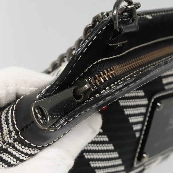 BURBERRY Nova Check Blue Label Shoulder Bag Canvas Black Auth BD170