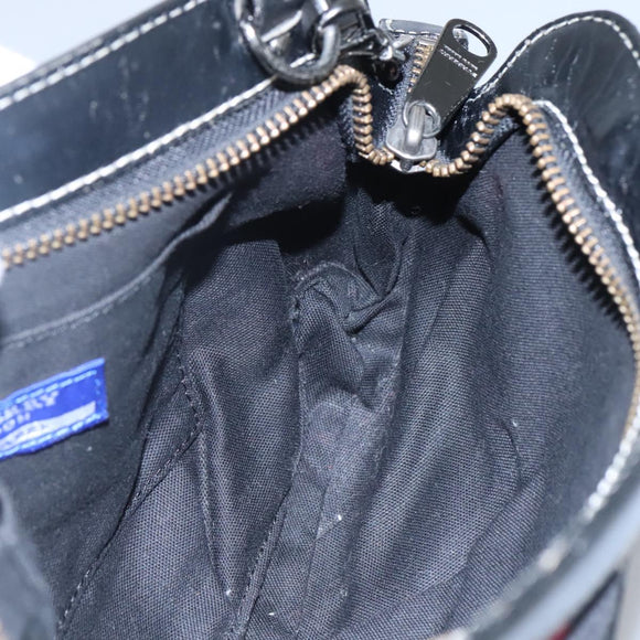 BURBERRY Nova Check Blue Label Shoulder Bag Canvas Black Auth BD170