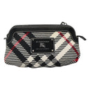 BURBERRY Nova Check Blue Label Shoulder Bag Canvas Black Auth BD170-13