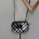 BURBERRY Nova Check Blue Label Shoulder Bag Canvas Black Auth BD170-22