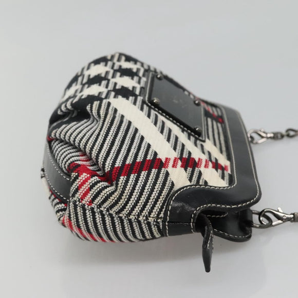 BURBERRY Nova Check Blue Label Shoulder Bag Canvas Black Auth BD170