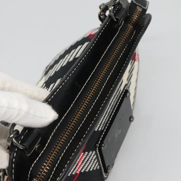 BURBERRY Nova Check Blue Label Shoulder Bag Canvas Black Auth BD170