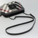 BURBERRY Nova Check Blue Label Shoulder Bag Canvas Black Auth BD170-7