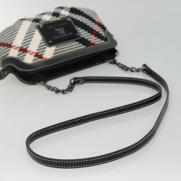 BURBERRY Nova Check Blue Label Shoulder Bag Canvas Black Auth BD170