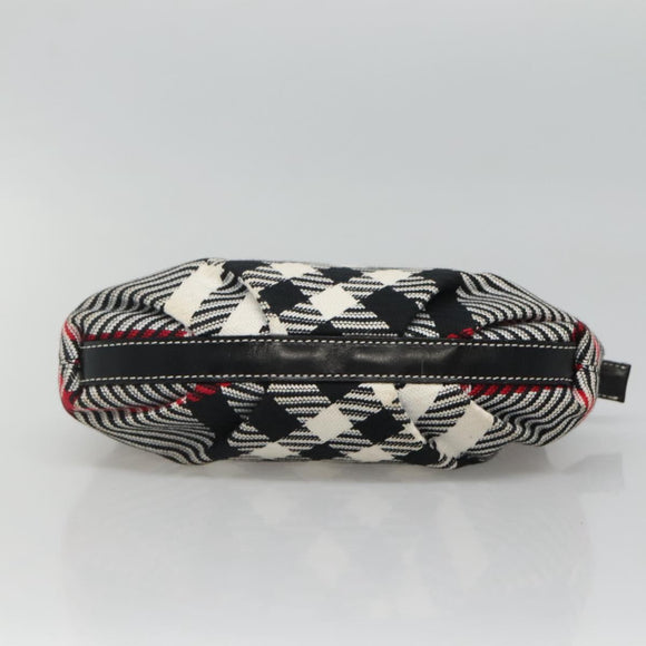 BURBERRY Nova Check Blue Label Shoulder Bag Canvas Black Auth BD170