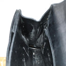 Salvatore Ferragamo Gancini Hand Bag Leather 2way Black Gold Auth BD1703-11