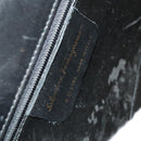 Salvatore Ferragamo Gancini Hand Bag Leather 2way Black Gold Auth BD1703-12