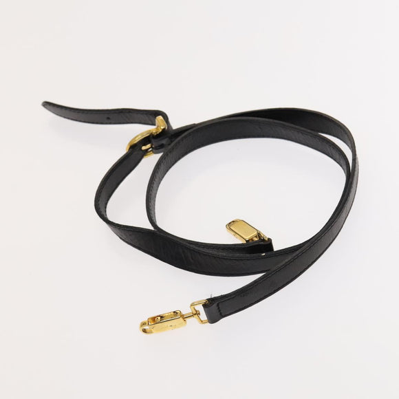 Salvatore Ferragamo Gancini Hand Bag Leather 2way Black Gold Auth BD1703