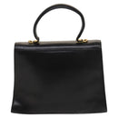 Salvatore Ferragamo Gancini Hand Bag Leather 2way Black Gold Auth BD1703-2