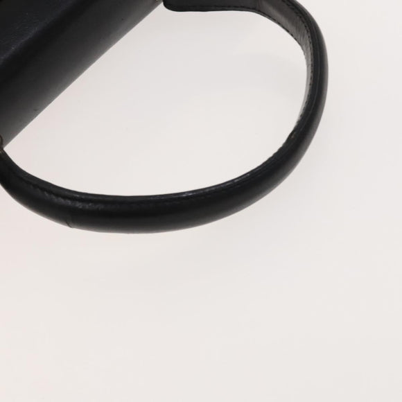 Salvatore Ferragamo Gancini Hand Bag Leather 2way Black Gold Auth BD1703