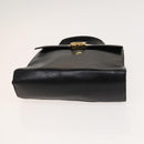 Salvatore Ferragamo Gancini Hand Bag Leather 2way Black Gold Auth BD1703-5