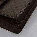 CELINE Macadam Canvas Hand Bag PVC Leather Brown Gold Auth BD171-9
