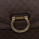 CELINE Macadam Canvas Hand Bag PVC Leather Brown Gold Auth BD171-17