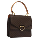 CELINE Macadam Canvas Hand Bag PVC Leather Brown Gold Auth BD171-1