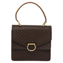 CELINE Macadam Canvas Hand Bag PVC Leather Brown Gold Auth BD171-13