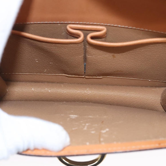 CELINE Macadam Canvas Hand Bag PVC Leather Brown Gold Auth BD171