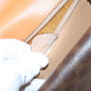 CELINE Macadam Canvas Hand Bag PVC Leather Brown Gold Auth BD171-12