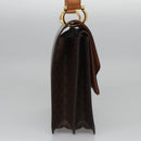 CELINE Macadam Canvas Hand Bag PVC Leather Brown Gold Auth BD171-4