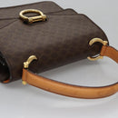 CELINE Macadam Canvas Hand Bag PVC Leather Brown Gold Auth BD171-6