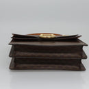 CELINE Macadam Canvas Hand Bag PVC Leather Brown Gold Auth BD171-5
