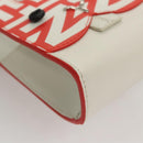 FENDI Bunny Mark Jacobs Collaboration Bag Leather White Red Silver Auth BD1711M-14