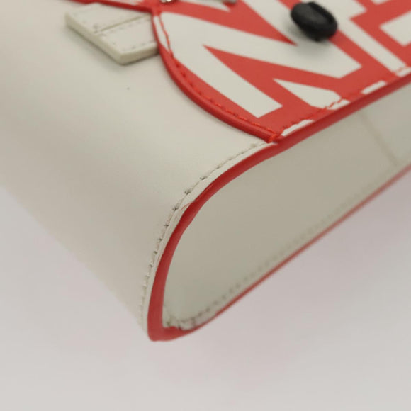 FENDI Bunny Mark Jacobs Collaboration Bag Leather White Red Silver Auth BD1711AM