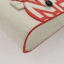 FENDI Bunny Mark Jacobs Collaboration Bag Leather White Red Silver Auth BD1711M-15