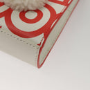 FENDI Bunny Mark Jacobs Collaboration Bag Leather White Red Silver Auth BD1711M-17