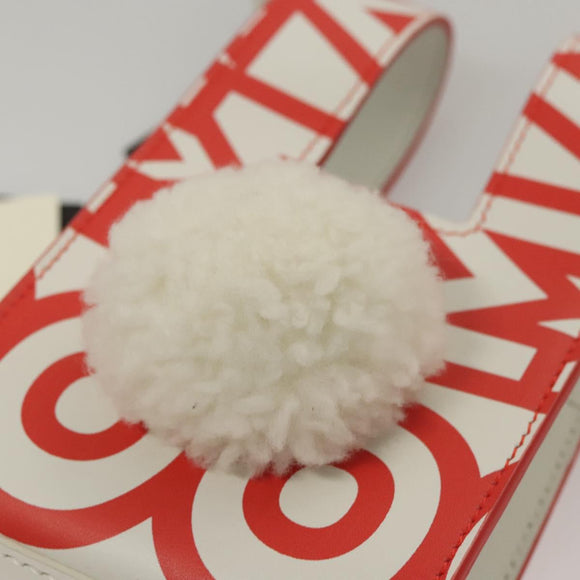 FENDI Bunny Mark Jacobs Collaboration Bag Leather White Red Silver Auth BD1711AM