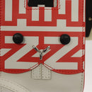 FENDI Bunny Mark Jacobs Collaboration Bag Leather White Red Silver Auth BD1711M-19