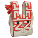 FENDI Bunny Mark Jacobs Collaboration Bag Leather White Red Silver Auth BD1711M-1