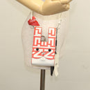 FENDI Bunny Mark Jacobs Collaboration Bag Leather White Red Silver Auth BD1711M-23