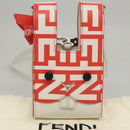 FENDI Bunny Mark Jacobs Collaboration Bag Leather White Red Silver Auth BD1711M-12