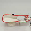 FENDI Bunny Mark Jacobs Collaboration Bag Leather White Red Silver Auth BD1711M-3