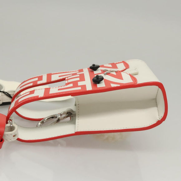 FENDI Bunny Mark Jacobs Collaboration Bag Leather White Red Silver Auth BD1711AM