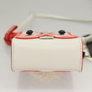 FENDI Bunny Mark Jacobs Collaboration Bag Leather White Red Silver Auth BD1711M-5