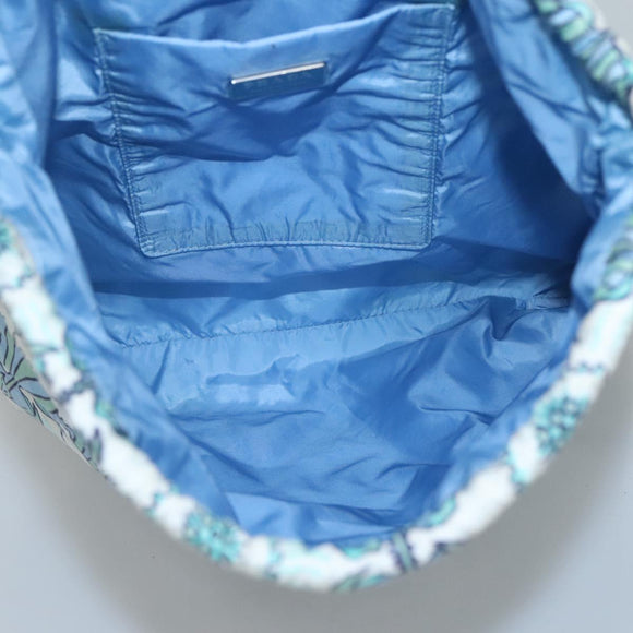 PRADA purse Pouch cotton Blue Auth BD1714