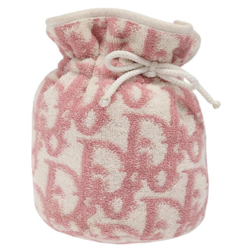 Christian Dior Trotter Canvas Pouch Pile Pink Auth BD1717