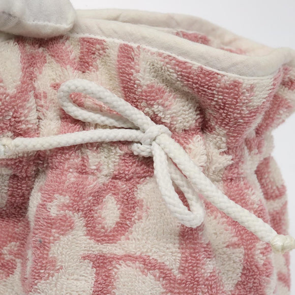 Christian Dior Trotter Canvas Pouch Pile Pink Auth BD1717