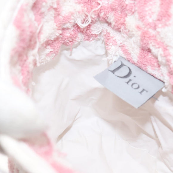 Christian Dior Trotter Canvas Pouch Pile Pink Auth BD1717