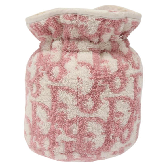 Christian Dior Trotter Canvas Pouch Pile Pink Auth BD1717
