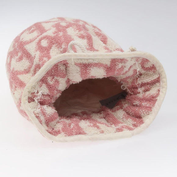 Christian Dior Trotter Canvas Pouch Pile Pink Auth BD1717