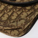 Christian Dior Trotter Canvas Shoulder Bag Brown Gold Auth BD172-14