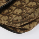 Christian Dior Trotter Canvas Shoulder Bag Brown Gold Auth BD172-15