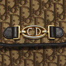 Christian Dior Trotter Canvas Shoulder Bag Brown Gold Auth BD172-18