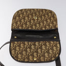Christian Dior Trotter Canvas Shoulder Bag Brown Gold Auth BD172-10